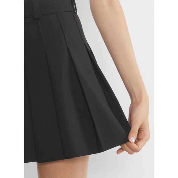 Aritzia Sunday Best Olive Pleated Mini Skirt Black - Picture 3 of 11